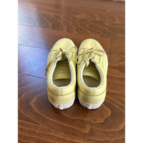 Vans Unisex Mens 5.5 Womens 7 Lace Up Pale Yellow Low Top Sneakers Leather - Picture 7 of 9